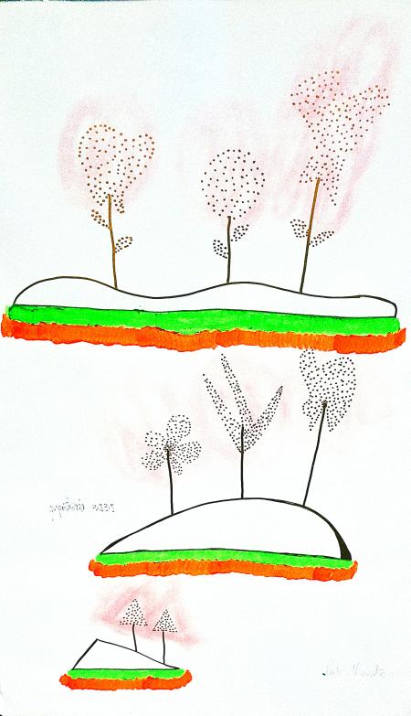 Hypothesis 3535, 1999, disegno su cartoncino 71 x 101 cm