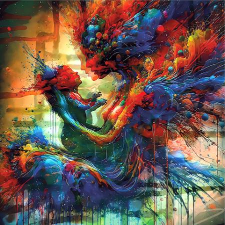 Maternità cromatica, 2024, arte digitale 90x110 cm