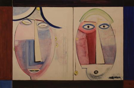 Franco e Adriana, 2021, olio su tela 120 x 80 cm