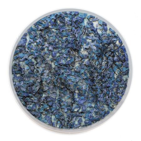 De Hortus (blu), 2024, inchiostro, acquerello e ritagli su carta intelata