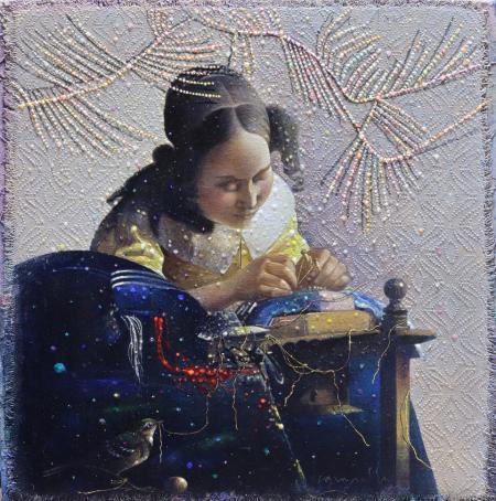 Fili d'oro  - Olio e oro su tela e tavola cm. 30x30 - 2021