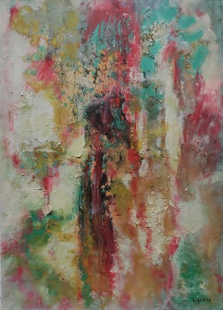 Donna, 2024, materico olio su tela 50 x 70 cm