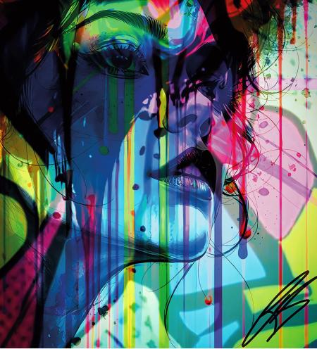 Volto e colori, 2024, arte digitale 80x120 cm