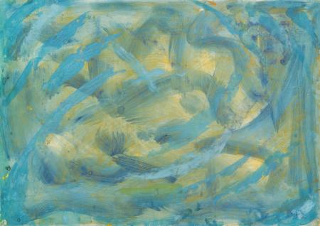 Luci azzurre, 1964, tempera su cartone, cm 50x70