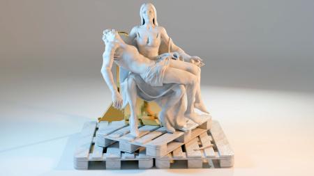 #PIETA, 2025, Scultura-Scultura Digitale NFT, dimensioni 180x165x120 cm