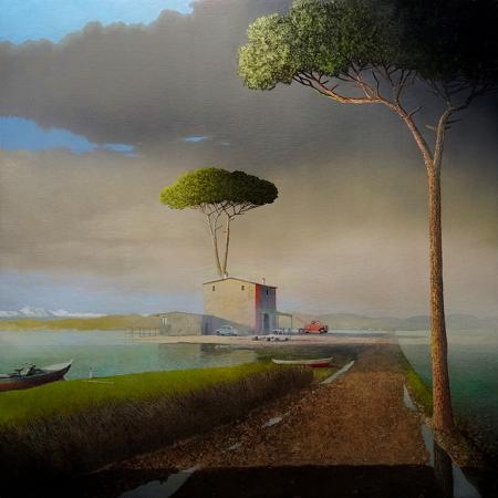 Come un ricordo, 2025, olio su tela 100 x 100 cm