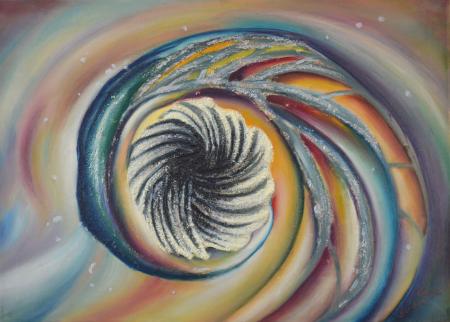 Animo dischiuso, 2018, tecnica mista, 70x50 cm