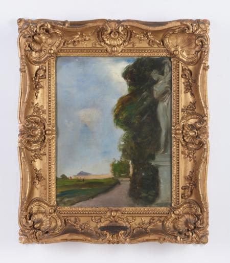 Nello stile di ingresso di una villa, olio su cartone pressato, 40.5 x 32.7 cm