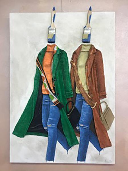 Autunno, 2024, collage di juta con materiali di riciclo e tecnica mista su tela, 70x100x4 cm