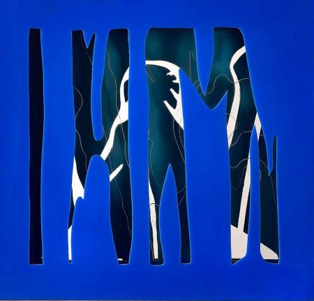 Senza titolo, 1970, tre strati sagomati, due in plexigas e l'ultimo in legno, 43,4x43,4 cm