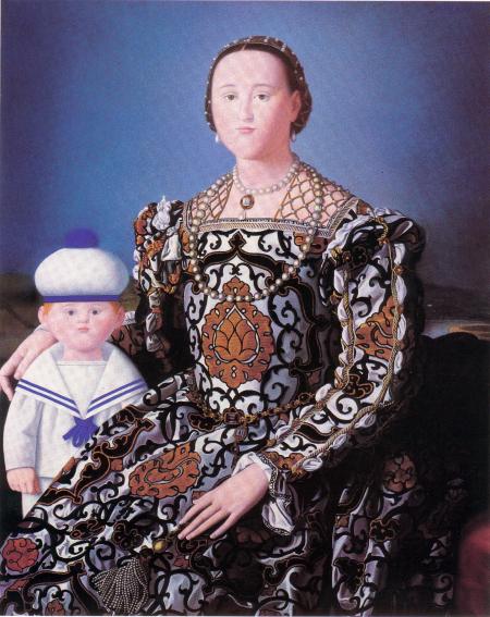 Eleonora da Toledo, 1984, olio e tecnica mista su faesite, cm 40x30