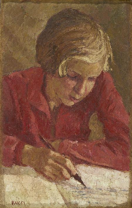 Ragazza che scrive, 1923, olio su tela