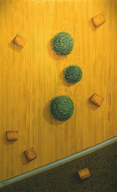 Campi dorati, 2004, olio su tela, 50 x 80 cm