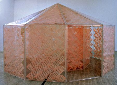 Triplice tenda, 1969-71, vernice su sicofoil su telaio di perspex, diametro 550cm