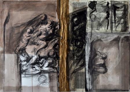 Ex libro dei ricordi (ciclo delle memorie sintetiche) - tecnica mista su carta - cm 100x70 a.2010