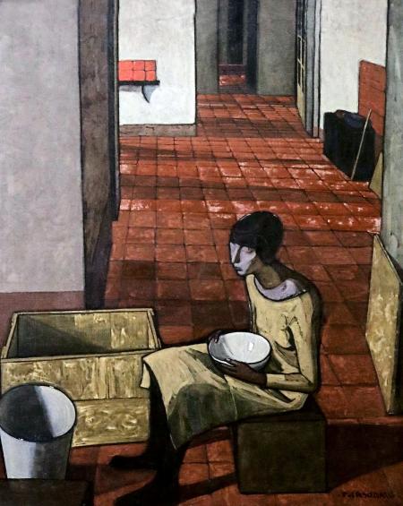 Ragazza con scodella, 1919-1920, tempera su tela, cm 114x145