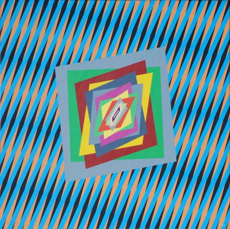 Chromatic energies, 60/16, n.7, 2017, acrilici su tela, cm 70x70x4,5