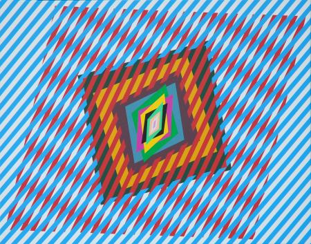 Chromatism and optical art, 2019, acrilici su tela, cm 50x70x2