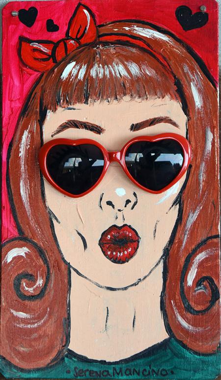 Cuore, 2018, acrilico su legno 21x36 cm