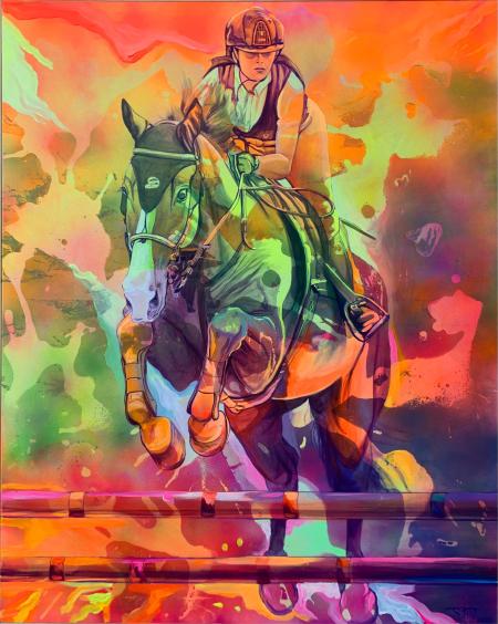 Cuori pulsanti, 2025, tecnica mista su tela 80 x 100 cm