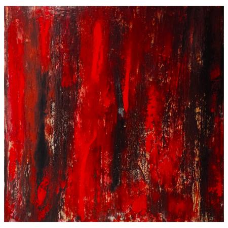 Dancing with fire, 100x100, 2021, acrilico su tel