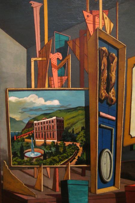 Grande interno metafisico, 1917, olio su tela