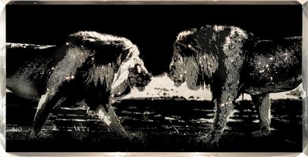 The clash, 2018, 61900 swarovski crystals su plexiglas, 200 x 100 cm