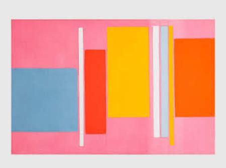 Otto su rosa n. 2, 1972, vinilico e matita su tela