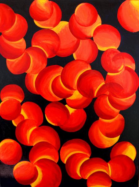FLOWERS-RED SERIES N.4, 2022, olio su tela 60x80 cm
