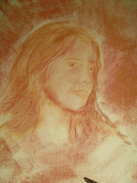 Elisabetta, 2004, sanguigna su cartoncino 30x42 cm