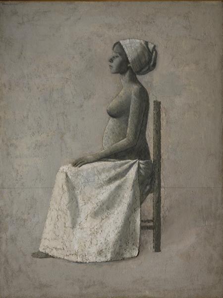 Eva, 1971, olio e tecnica mista su tavola, cm160x120