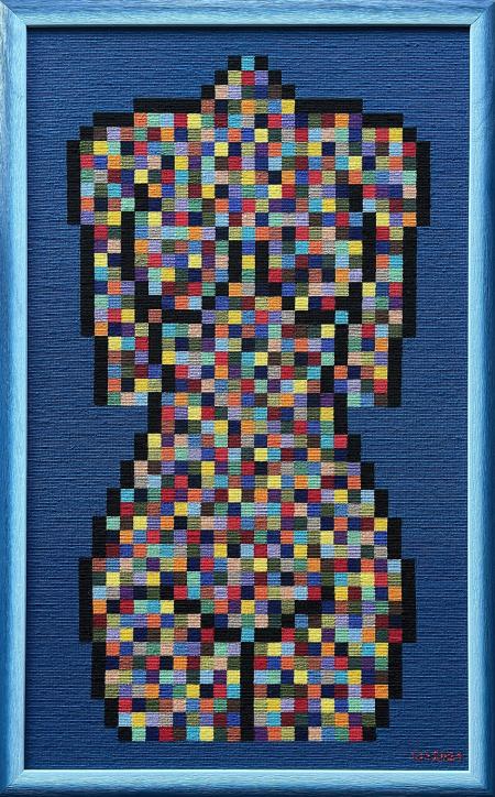Femmina, 2024, Gobelin-mezzo punto 58,5x98 cm, € 6.900