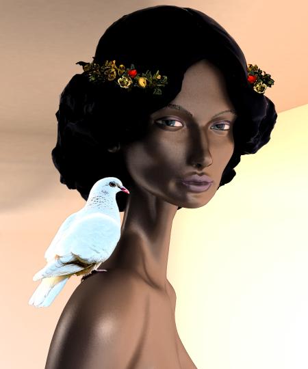 KIRA, scultura digitale su tela 50x60 cm