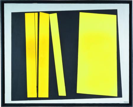 Figure geometriche, 1955, olio su tela 100 x 80 cm