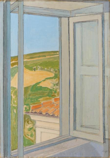 Paesaggio dalla finestra, 1965, olio su tela, 100x70 cm