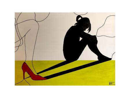 E adesso basta!, 2023, acrilico su tela 80 x 100 cm
