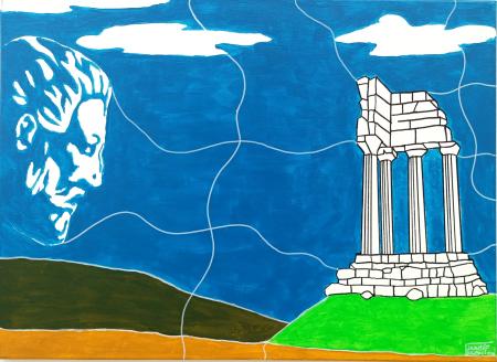 Iuppiter in nubibus, 2023, acrilico su tela 40 x 60 cm