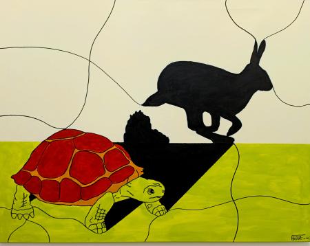 L'ombra della tartaruga, 2024, acrilico su tela 80 x 100 cm
