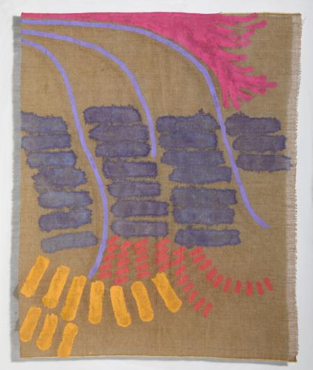 Discendente, 1997, acrilico su tela di juta 86.5 x 69.0 cm