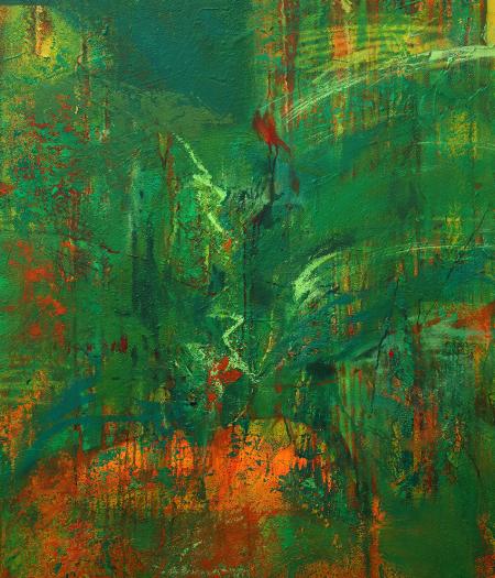 Verde Speranza, 2024,  acrilico sutela 100x120 cm