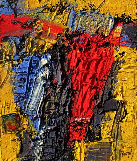 Il canto del tramonto, 2023, tecnica mista su tela 60 x 70 cm