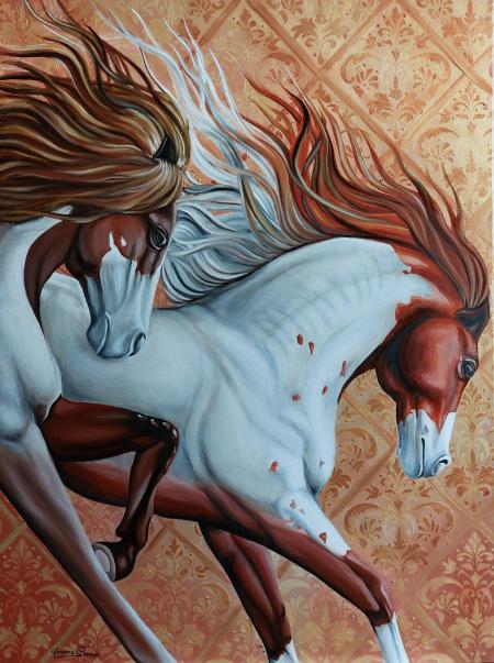 Spiriti Liberi, 2022, olio su tela 60x80 cm