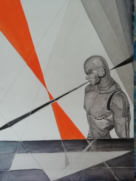 Intelligenza artificiale, colori acrilici, 60 x 70 cm
