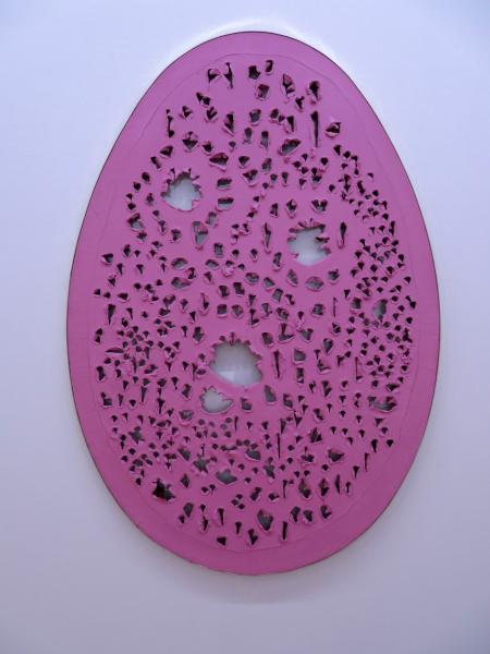 La fine di Dio, 1963, olio, squarci, buchi e graffiti su tela, 178 x 123 cm.