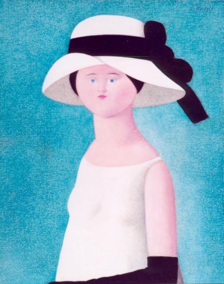 La Signora Luisa, 1984, olio su tela riportata su compensato, cm 50x40