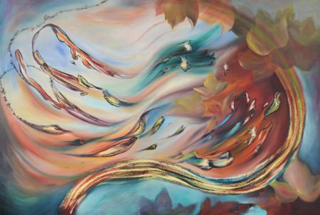 Le emozioni si ritrovano, 2009, tecnica mista 150x100 cm