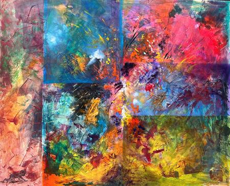 Le Fasi del Ciclo della Vita, 2023, tecniche miste su tela 120x100 cm