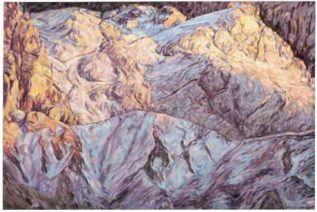 Le luci in alta montagna, 2025, olio su tela 150 x 100 cm