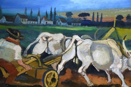 Aratura con buoi, particolare