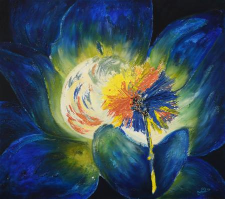 Luce che abbraccia il mondo, 2007, tecnica mista 90x80 cm